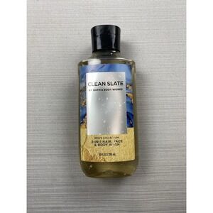 Bath and Body works Men's CLEAN SLATE 3-IN-1 Hair Face Body Wash shower gel 10oz